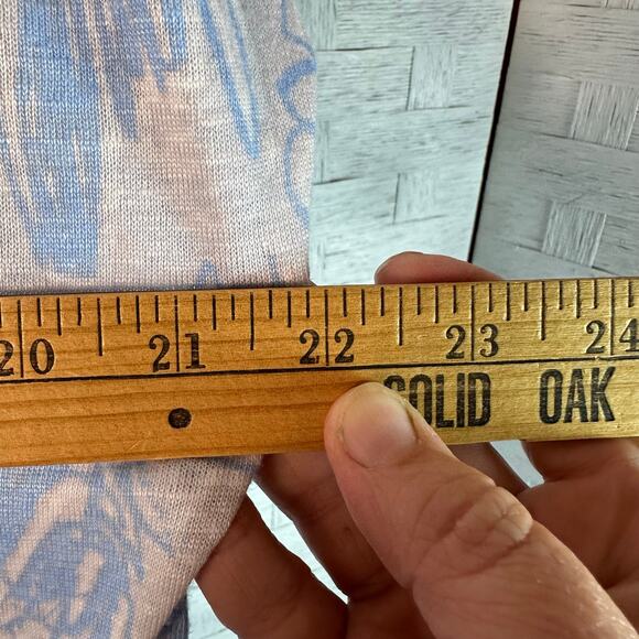 Poetry womens linen henley top Dolman sleeve floral print blue & cream coastal - Picture 8 of 9